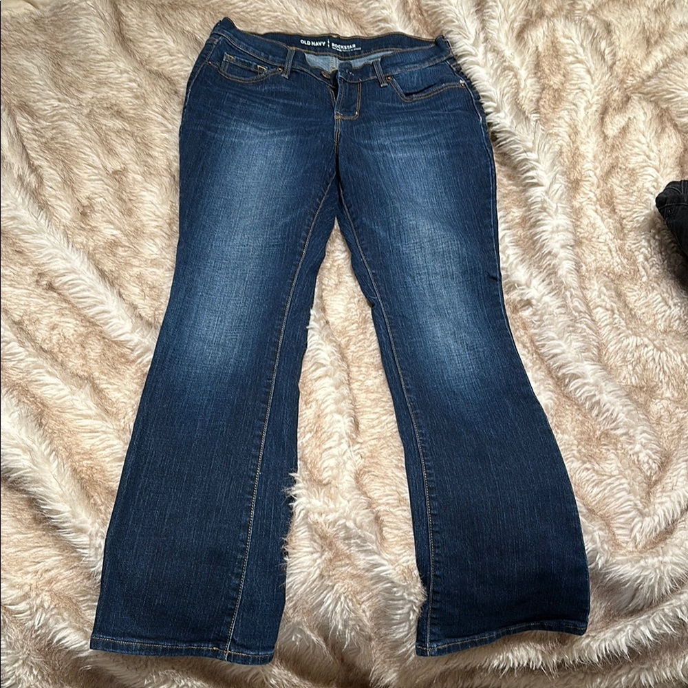 Old Navy Blue Flare Wide Leg Jeans with Classic Style